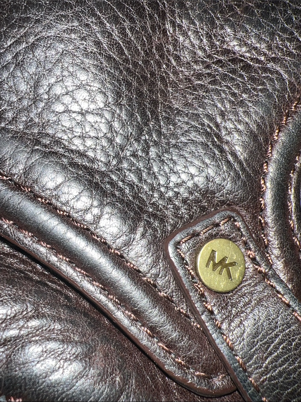 🍫 Vintage Michael Kors "Astor" Rich Espresso Pebbled Leather Buckle Hobo 🍫 - Picture 4 of 5